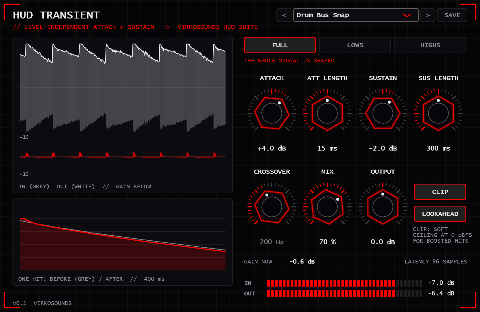 HUD Transient plugin window